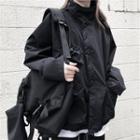 Plain Zipped Jacket Black - One Size