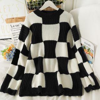 Checkerboard Oversized Sweater
