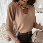 Chain Accent Knit Top