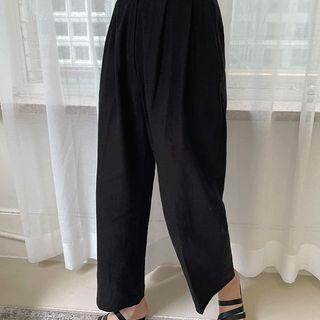 Pintuck-front Wide Leg Pants