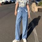 High Waist Denim Shorts / Wide-leg Jeans