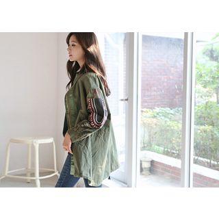 Embroidered Sleeve Parka