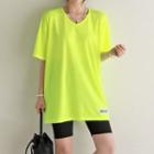 Neon Tag-patched Boxy T-shirt