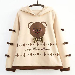 Bow Detail Printed Hoodie