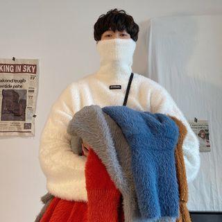 Turtleneck Furry Long-sleeve Top