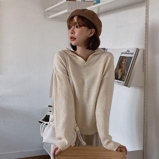 Sailor-collar Open-placket Sweater