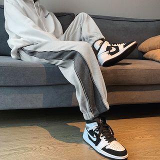 Two-tone Panel Zip-side Sweatpants