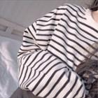 Round Neck Striped Sweatshirt Stripe - White - One Size