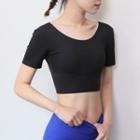 Short-sleeve Strappy Cropped Sports Top