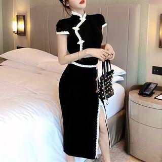 Traditional Chinese Short-sleeve Open-side Dress