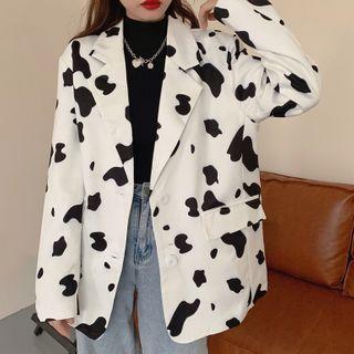 Cow Pattern Blazer Dairy Cow - Black & White - One Size
