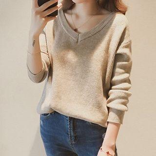 V-neck Bow-back Sweater
