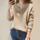 V-neck Bow-back Sweater