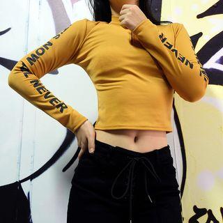Letter Cropped Long-sleeve T-shirt