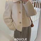 Collared Buttoned Boucl  Jacket