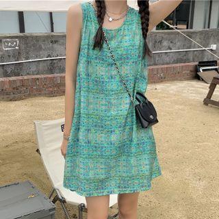 Print Mini A-line Tank Dress
