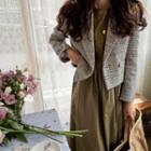 Faux-pearl Buttoned Tweed Jacket Gray - One Size