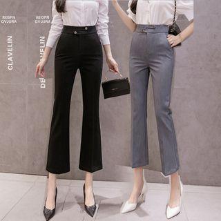 High-waist Boot-cut Cropped Dress Pants
