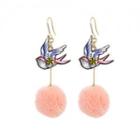 Bird & Pompom Drop Earrings