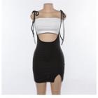Tie-shoulder Mini Pinafore Dress