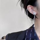 Rhinestone Star Chain Ear Cuff 1 Pc - 925silver Earring - Silver - One Size