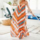 Chevron Patterned Sleeveless Maxi Dress