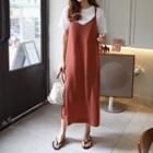 Spaghetti-strap Slit-hem Long Dress