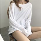 Round Neck Long Sleeve Loose-fit T-shirt