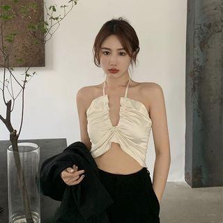 Cropped Halter Top As Shown In Figure - One Size