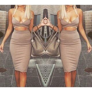 Cutout Midi Bodycon Dress