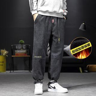 Drawstring Letter Embroidered Pants