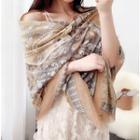 Printed Shawl Khaki - One Size