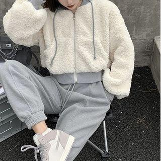 Fleece Panel Hoodie / Harem Sweatpants