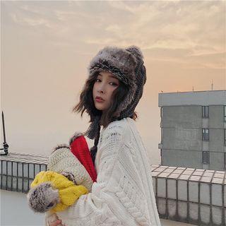 Fleece-lined Knit Trapper Hat