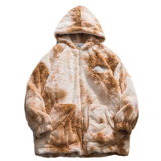 Tie-dyed Furry Zip Hoodie