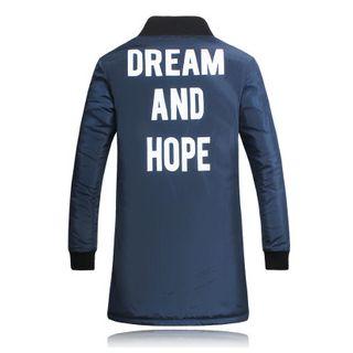 Lettering Snap Button Coat