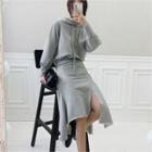 Set: Hooded Top + Asymmetric-hem Skirt