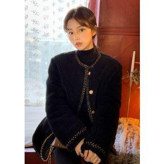 Contrast-trim Dumble Button Jacket