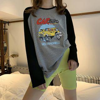 Long-sleeve Raglan Cartoon T-shirt