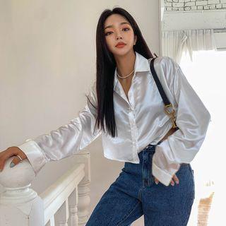 Cropped Satin Blouse