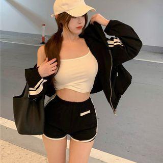 Plain Camisole Top / Zip Hoodie / Shorts