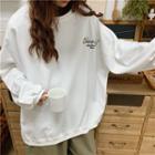 Cartoon Embroidered Oversize Pullover