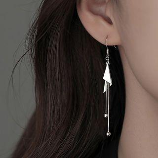 Triangle Sterling Silver Fringed Earring 1 Pair - Silver - One Size