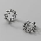 Geometric Sterling Silver Cuff Earring 1 Pair - Silver - One Size