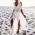 Sleeveless Chiffon Sundress White - Free