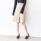 Faux-leather Zipper Skirt