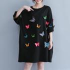 Butterfly 3/4 Sleeve T-shirt Dress