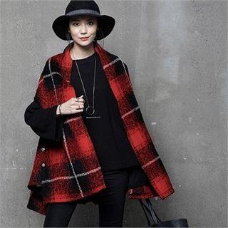 Tartan Plaid Wool Blend Cape
