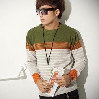 Color-block Striped Sweater