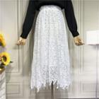 High-waist Irregular Cut-out Midi Skirt